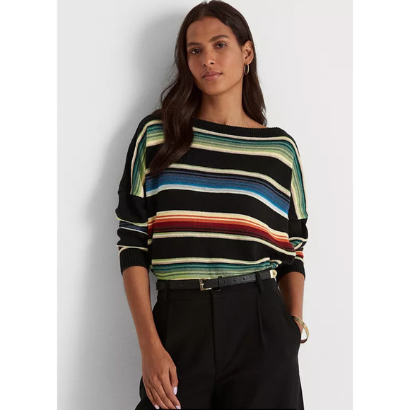 Lauren Ralph Lauren Striped Boatneck Sweater